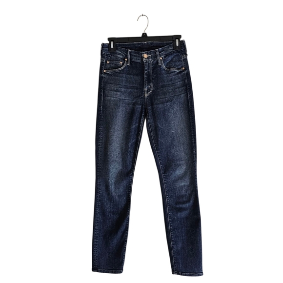 MOTHER The Looker Crop On The Edge Blue High Rise Skinny Jeans 25 Preowned - Picture 1 of 10